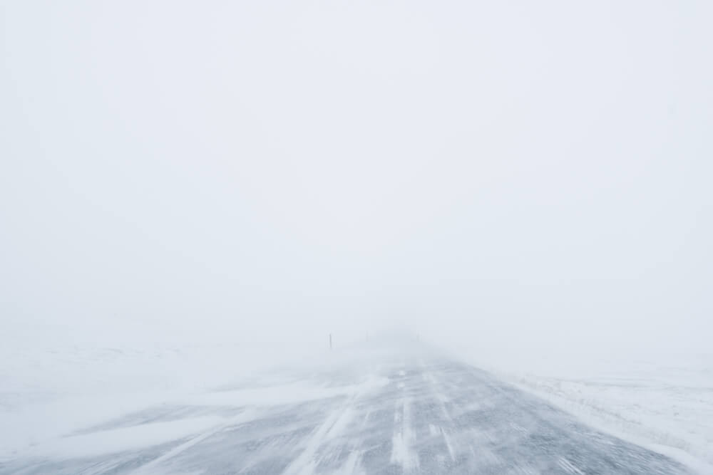 Snowstorms Makes Winter Driving In Iceland Dangerous