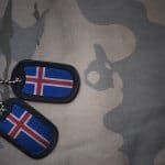 Military tags with the Icelandic flag