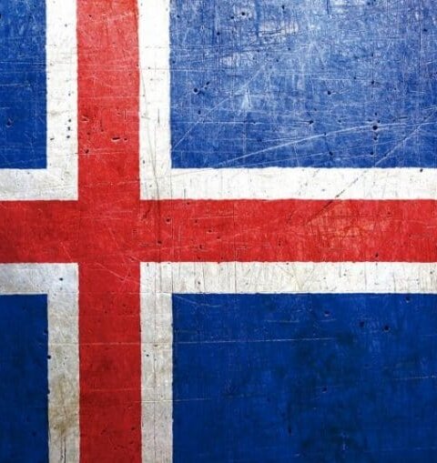 The Iceland flag representing its language and history
