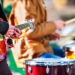 Rocks band like Kaleo playing outdoors