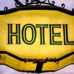 Beautiful vintage hotel sign