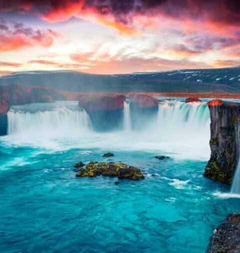 Godafoss waterfall is one of Iceland's top tourist destinations