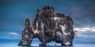 North Iceland's Hvitserkur troll rock formation