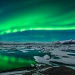 Jokusarlon glacier lagoon makes the ideal viewing spot for Iceland’s Aurora Borealis
