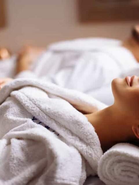 Couples getting a massage at Iceland's Blue Lagoon Spa