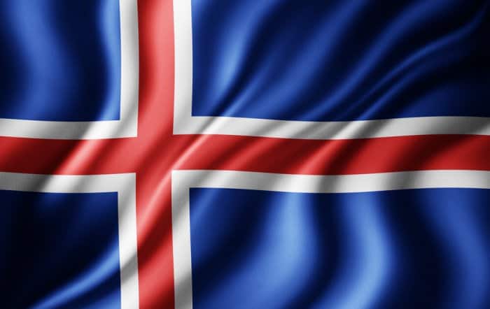 Icelandic flag flying high after the country won it's independence from Denmark