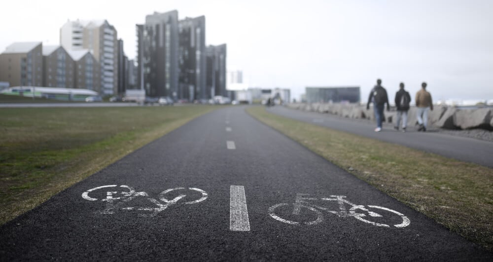 Bike lane for Private Bike Tours in Reykjavik and anyone who wants to bike