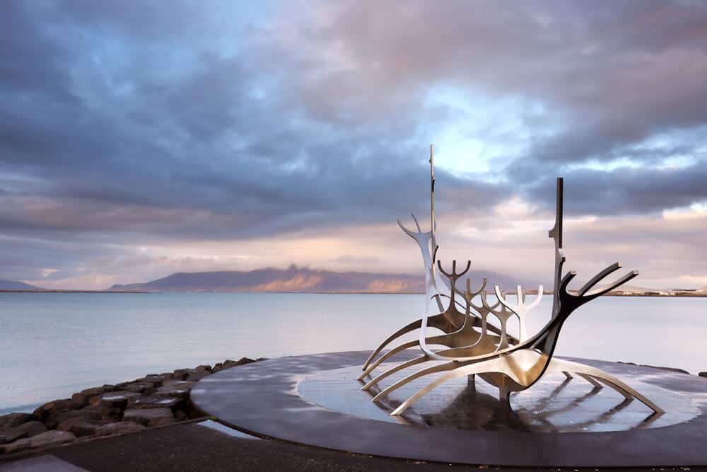 Reykjavik's Sun Voyager statue is a a sightseeing attraction during 24 hours in Iceland's capital