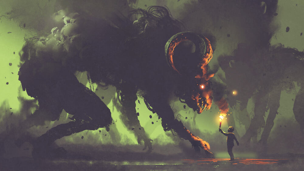 Monster and Man fantasy illustration