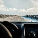 Driving in Iceland during slightly windy, icy weather