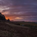 Beautiful sunset in Vik, Southern Iceland