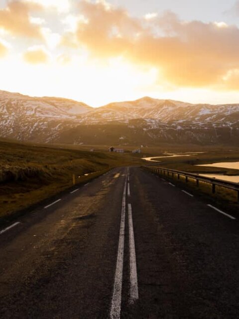 Frosty December day on Iceland's Snaefellsnesvegur road