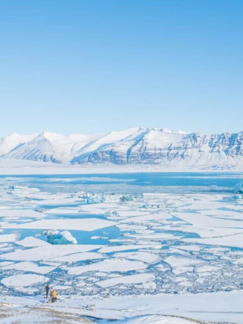 Iceland's Jökulsárlón glacier lagoon in February