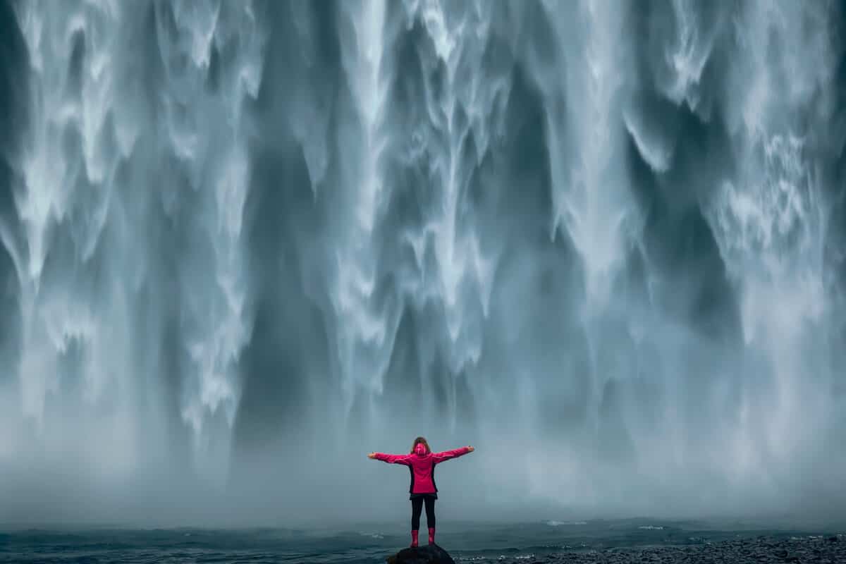 May weather in Iceland is wet, so pack a rainjacket when visiting waterfalls