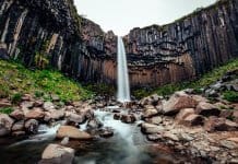 Svartifoss black waterfall in Iceland