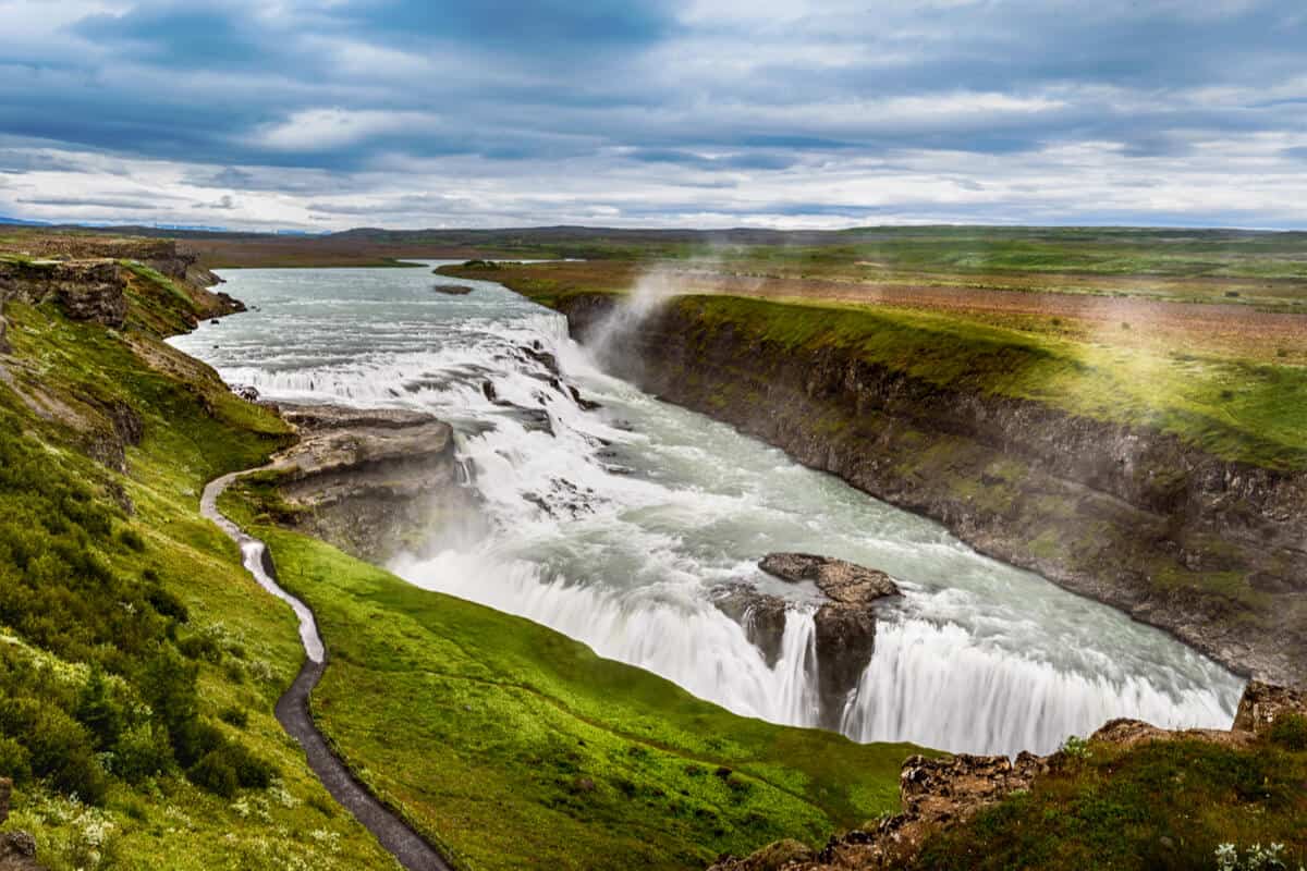 Golden Circle Iceland day tours go to Gullfoss waterfall