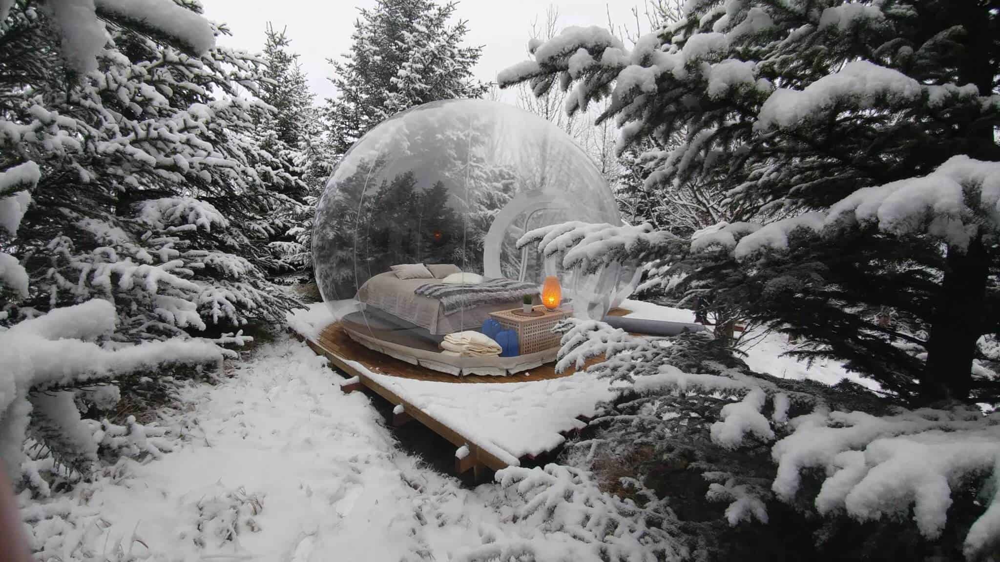 Iceland Igloo Hotel Bubble In Winter