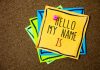 Hello my name is tag pinned on board - Icelandic names