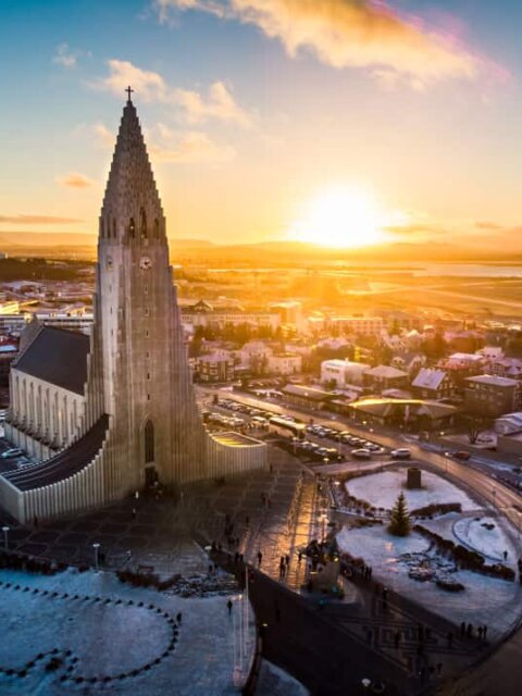 Reykjavik highlights from a panoramic view