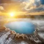 blue lagoon under midnight sun