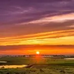 icelandic landscape at midnight