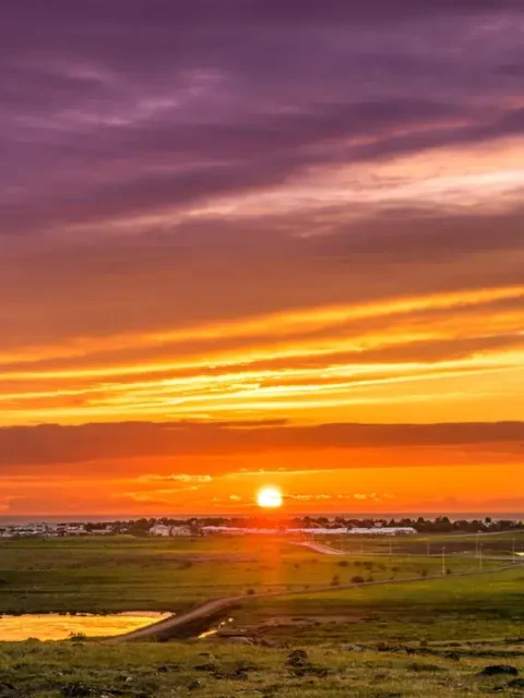 icelandic landscape at midnight
